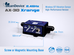 BeanDevice® 2.4GHz AX-3D XRange | Wireless IOT vibration sensor | High performance version