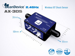 BeanDevice® 2.4GHz AX-3DS | Wireless accelerometer sensor | shock and impact monitoring